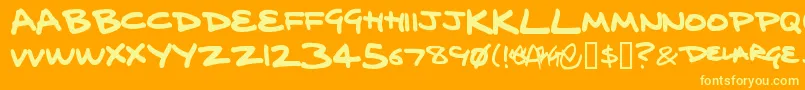 Delarge ffy Font – Yellow Fonts on Orange Background