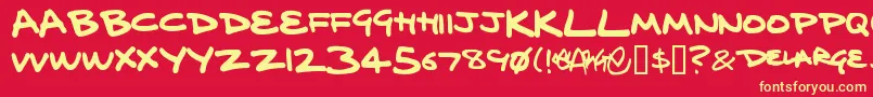 Delarge ffy Font – Yellow Fonts on Red Background