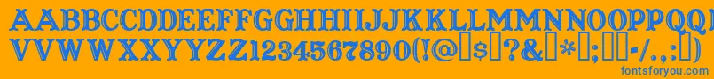 CaptainHowdy Font – Blue Fonts on Orange Background