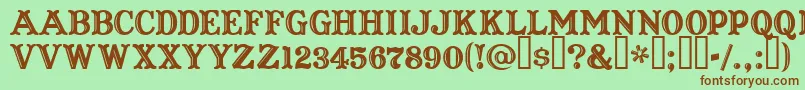 CaptainHowdy-fontti – ruskeat fontit vihreällä taustalla