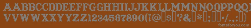 フォントCaptainHowdy – 茶色の背景に灰色の文字