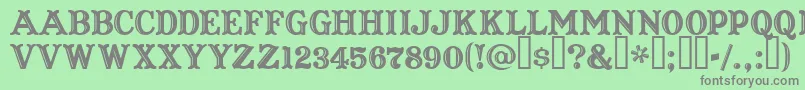 フォントCaptainHowdy – 緑の背景に灰色の文字