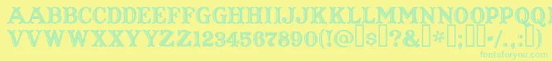 CaptainHowdy Font – Green Fonts on Yellow Background