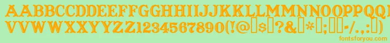 CaptainHowdy Font – Orange Fonts on Green Background