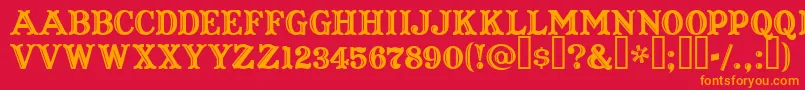 CaptainHowdy Font – Orange Fonts on Red Background