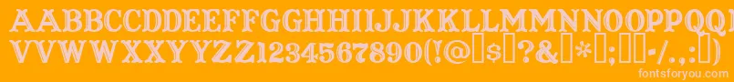 CaptainHowdy-fontti – vaaleanpunaiset fontit oranssilla taustalla