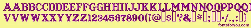 CaptainHowdy Font – Purple Fonts on Yellow Background