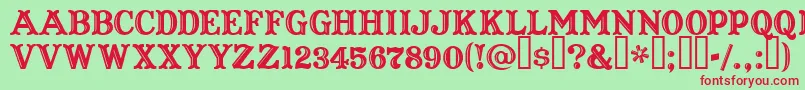 CaptainHowdy-fontti – punaiset fontit vihreällä taustalla