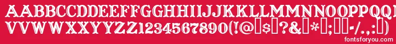 CaptainHowdy-Schriftart – Weiße Schriften auf rotem Hintergrund