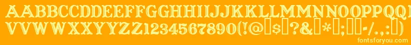 CaptainHowdy Font – Yellow Fonts on Orange Background