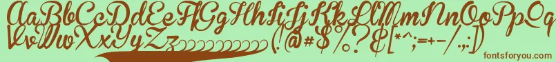 BrannbollFet Font – Brown Fonts on Green Background