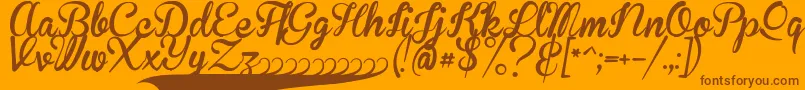 BrannbollFet-fontti – ruskeat fontit oranssilla taustalla