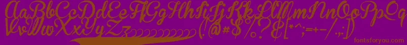 BrannbollFet-Schriftart – Braune Schriften auf violettem Hintergrund