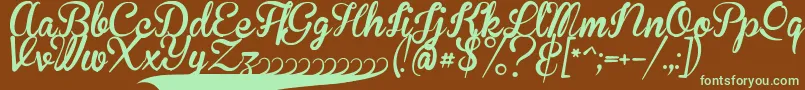 BrannbollFet Font – Green Fonts on Brown Background