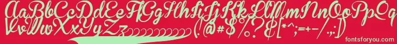 BrannbollFet Font – Green Fonts on Red Background