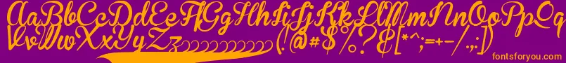 BrannbollFet-fontti – oranssit fontit violetilla taustalla
