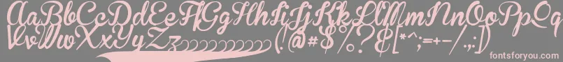 フォントBrannbollFet – 灰色の背景にピンクのフォント