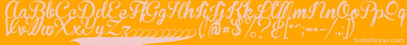 BrannbollFet-Schriftart – Rosa Schriften auf orangefarbenem Hintergrund