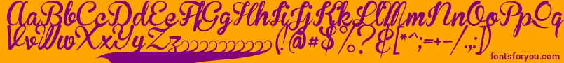 BrannbollFet Font – Purple Fonts on Orange Background