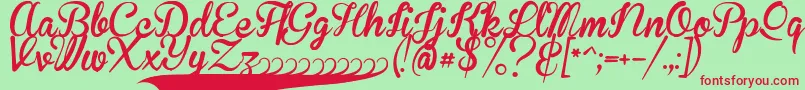 BrannbollFet Font – Red Fonts on Green Background