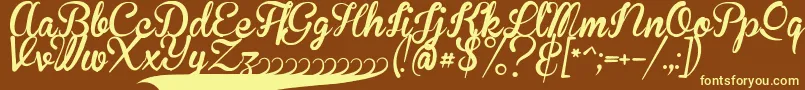 BrannbollFet Font – Yellow Fonts on Brown Background