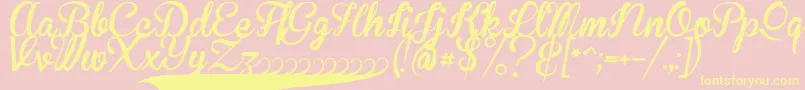 BrannbollFet Font – Yellow Fonts on Pink Background