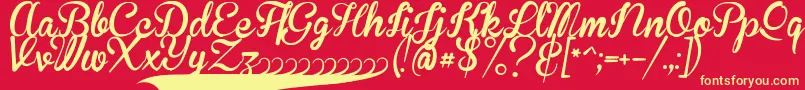 BrannbollFet Font – Yellow Fonts on Red Background