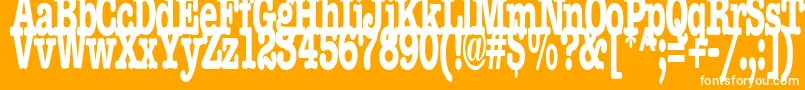 BocciRegularTtstd-Schriftart – Weiße Schriften auf orangefarbenem Hintergrund