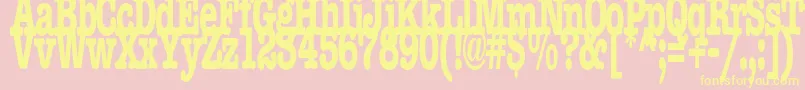 Fonte BocciRegularTtstd – fontes amarelas em um fundo rosa