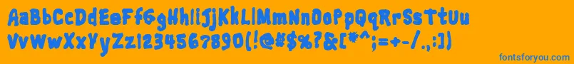 Trainwreckblack Font – Blue Fonts on Orange Background