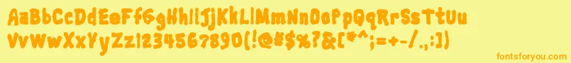 fuente Trainwreckblack – Fuentes Naranjas Sobre Fondo Amarillo