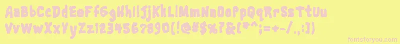 Trainwreckblack Font – Pink Fonts on Yellow Background