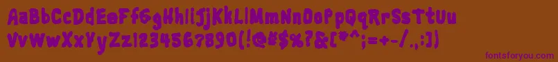 Trainwreckblack Font – Purple Fonts on Brown Background