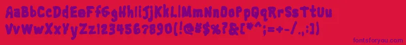 Trainwreckblack Font – Purple Fonts on Red Background