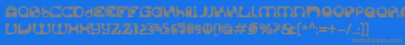 フォントSolangeC – 青い背景に灰色の文字