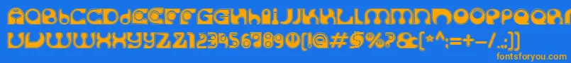 SolangeC Font – Orange Fonts on Blue Background
