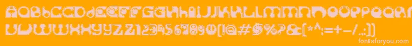 SolangeC-Schriftart – Rosa Schriften auf orangefarbenem Hintergrund