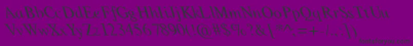 GlobeLeftyNormal-fontti – mustat fontit violetilla taustalla