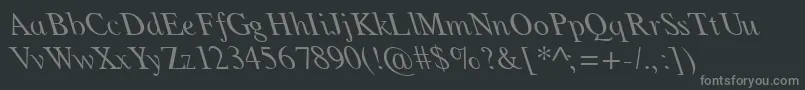 GlobeLeftyNormal Font – Gray Fonts on Black Background