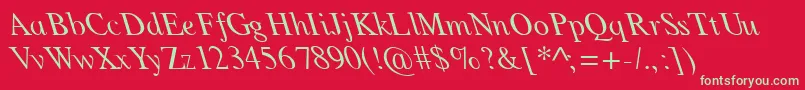 GlobeLeftyNormal Font – Green Fonts on Red Background