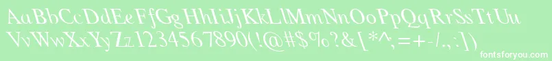 GlobeLeftyNormal Font – White Fonts on Green Background