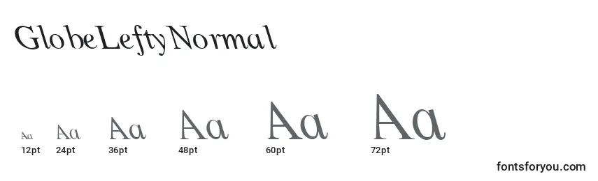 GlobeLeftyNormal Font Sizes