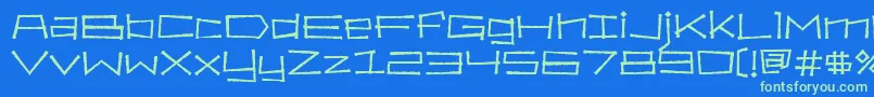 Bahamaslim Font – Green Fonts on Blue Background