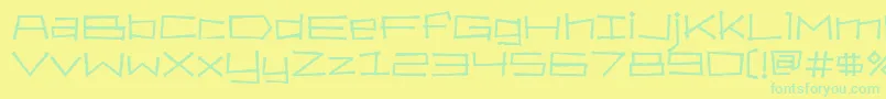 Bahamaslim Font – Green Fonts on Yellow Background