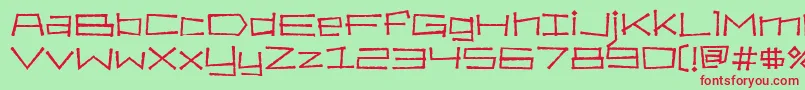 Bahamaslim Font – Red Fonts on Green Background