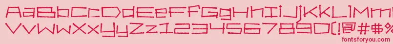 フォントBahamaslim – ピンクの背景に赤い文字