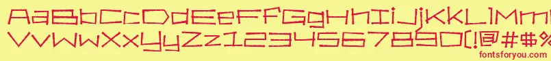 Bahamaslim Font – Red Fonts on Yellow Background