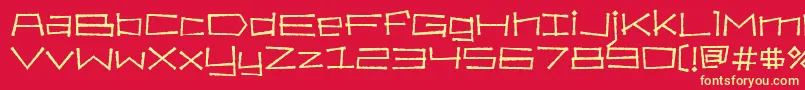 Bahamaslim-fontti – keltaiset fontit punaisella taustalla