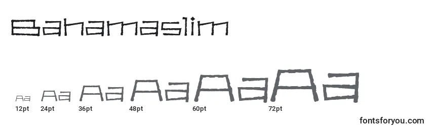 Размеры шрифта Bahamaslim