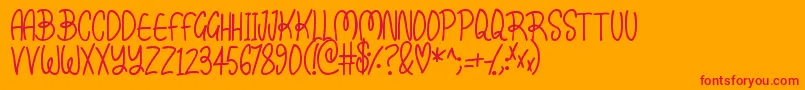 Kissy Font – Red Fonts on Orange Background